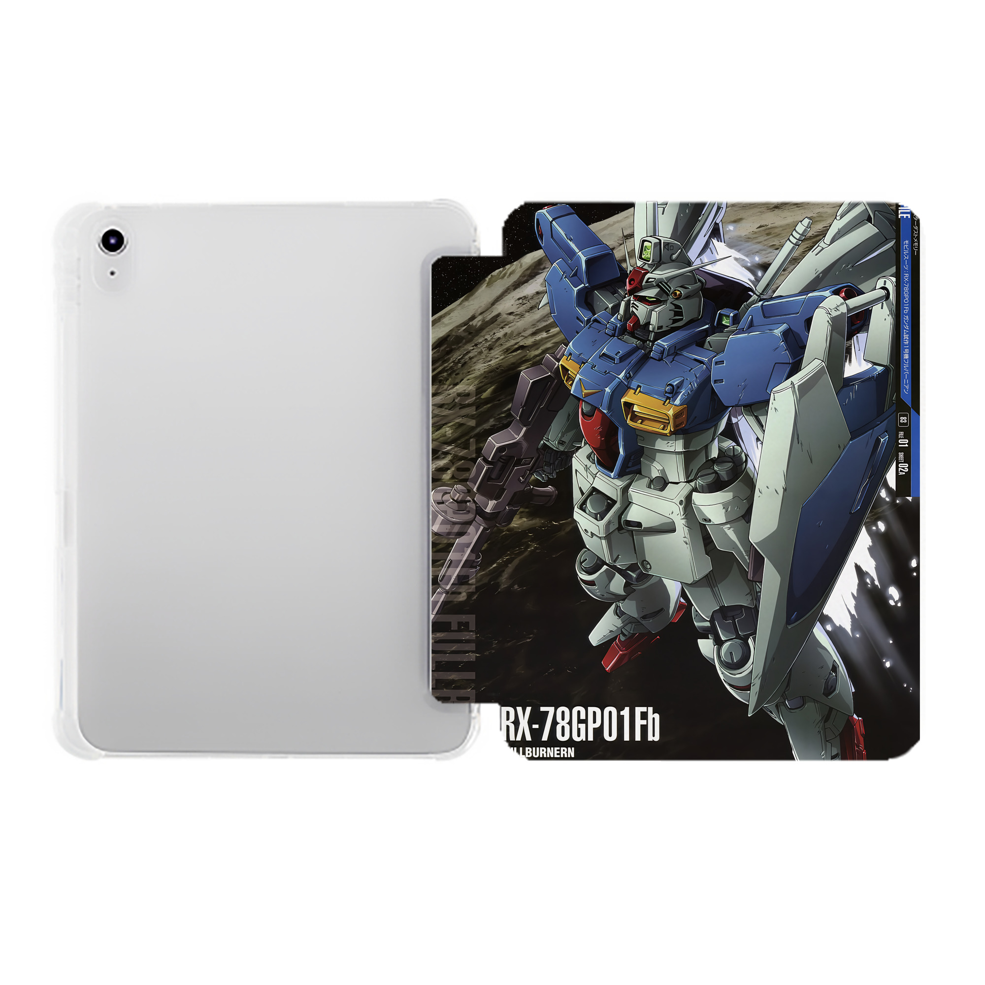 （画像用） 機動戦士ガンダム Mobile Suit Gundam IPad ケース ペン収納付き 三つ折りスタンド PUレザー×シリコン 対応機種9.5/10.5/10.9インチ